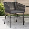 Image de vidaXL Chaises de jardin lot de 2 avec coussins noir résine tressée 369102