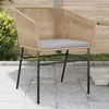 Image de vidaXL Chaises de jardin lot de 2 et coussins marron rotin, siège de jardin, siège d'extérieur, chaise d'extérieur, siège de 369103