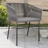 Image de vidaXL Chaises de jardin lot de 2 avec coussins gris résine tressée, siège de jardin, siège d'extérieur, chaise d'extérieur, 369104