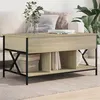 Image de vidaXL Table Basse, Bout de Canapé avec Pieds Réglables, Table d'Appoint avec Rangement Salon Intérieur, Moderne, Chêne Sonoma Bois d'Ingénierie et Métal