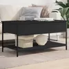 Image de vidaXL Table Basse, Bout de Canapé avec Pieds Réglables, Table d'Appoint avec Rangement Salon Intérieur, Moderne, Noir Bois 845346