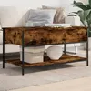 Image de vidaXL Table Basse, Bout de Canapé avec Pieds Réglables, Table d'Appoint avec Rangement Salon Intérieur, Moderne, Chêne Fumé 845348