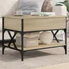Image de vidaXL Table Basse, Bout de Canapé avec Pieds Réglables, Table d'Appoint avec Rangement Salon Intérieur, Moderne, Chêne Sonoma Bois d'Ingénierie et Métal