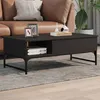 Image de vidaXL Table Basse, Bout de Canapé avec Pieds Réglables, Table d'Appoint Salon Salle de Séjour Intérieur, Moderne, Noir Bois 845391
