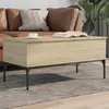 Image de vidaXL Table Basse, Bout de Canapé avec Pieds Réglables, Table d'Appoint Salon Salle de Séjour Intérieur, Moderne, Chêne 845412
