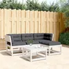Image de Salon de jardin Vidaxl bois massif blanc 4 pieces 4 personnes