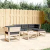 Image de Salon de jardin modulable Vidaxl bois massif gris 5 pieces x 83 x 78 5 personnes