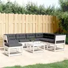 Image de vidaXL Salon de Jardin avec Coussins 7 pcs, Canapés de Patio, Ensemble de Meubles, Mobilier de Terrasse Extérieur, Blanc 3216931