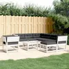 Image de Salon de jardin Vidaxl bois massif blanc 8 pieces x 83 x 78 8 personnes