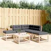 Image de Salon de jardin modulable Vidaxl bois massif gris 5 pieces x 73 x 78 5 personnes