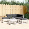 Image de Salon de jardin modulable Vidaxl bois massif blanc 5 pieces x 73 x 78 5 personnes