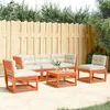 Image de Salon de jardin modulable Vidaxl 5 personnes marron 5 pieces 73 x 63.5 x 78 cm bois massif
