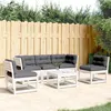 Image de vidaXL Salon de Jardin avec Coussins 5 pcs, Canapés de Patio, Ensemble de Meubles, Mobilier de Terrasse Extérieur, Blanc 3216981