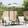 Image de Vidaxl Parasol Déporté Carré 225x225 cm Toile Polyester Mat Acier Inclinable Blanc
