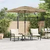 Image de Vidaxl Parasol droit Carré 248x248 cm toile polyester mat acier Marron