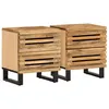 Image de vidaXL Tables de chevet 2 pcs 40x34x46 cm bois massif de manguier brut377427