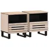 Image de vidaXL Tables de Chevet 2 pcs, Armoires de Lit avec Rangement, Tables de Nuit, Meubles de Chambre à Coucher Intérieur, Bois 377473
