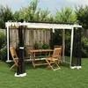 Image de vidaXL Tonnelle avec parois en filet crème 3x3 m acier, tonnelle de jardin, tonnelle de patio, pavillon de jardin 4003908