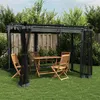 Image de vidaXL Prieel met zijwanden van gaas 3x3 m staal antracietkleurig4003909