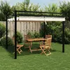 Image de vidaXL Tonnelle de jardin avec toit rétractable crème 3x3 cm aluminium, tonnelle de jardin, tonnelle de patio 4003968