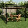 Image de vidaXL Prieel met uittrekbaar dak 3x3 m aluminium taupe4003970