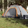 Image de Tente de camping 5 personnes gris et orange libération rapide