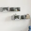 Image de vidaXL Armoires Murales 2pcs, Étagères Suspendues avec Rangement, Meubles Flottants de Salon Salle de Séjour, Moderne, Gris 840436
