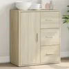 Image de vidaXL Buffet, Armoire Latérale, Meuble de Rangement, Organisateur de Salon Salle de Séjour Intérieur, Moderne, Chêne Sonoma 840473
