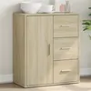 Image de vidaXL Buffet, Armoire Latérale avec Tiroirs et Portes, Meuble de Rangement Salon Salle de Séjour Intérieur, Moderne, Chêne 840480
