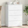 Image de vidaXL Buffet, Armoire Latérale avec Tiroirs, Meuble de Rangement Salon Salle de Séjour Intérieur, Moderne, Blanc Bois 840499