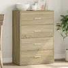 Image de vidaXL Buffet, Armoire Latérale avec Tiroirs, Meuble de Rangement Salon Salle de Séjour Intérieur, Moderne, Chêne Sonoma 840501