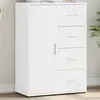 Image de vidaXL Buffet blanc 60x31x84 cm bois d'ingénierie, armoire de rangement, meuble d'entrée, meuble d'appoint, meuble de 840506