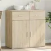 Image de vidaXL Buffet, Armoire Latérale avec Tiroirs et Portes, Meuble de Rangement Salon Salle de Séjour Intérieur, Moderne, Chêne 840522