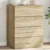Image de vidaXL Buffet, Armoire Latérale avec Tiroirs, Meuble de Rangement Salon Salle de Séjour Intérieur, Moderne, Chêne Sonoma 840529