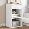 Image de vidaXL Tables de chevet 2 pcs blanc 35x34x65 cm bois d'ingénierie, table de chevet, meuble de chambre, table de nuit, 840577