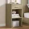 Image de vidaXL Tables de chevet 2 pcs chêne sonoma 35x34x65 cm bois ingénierie, table de chevet, meuble de chambre, table de nuit, 840581
