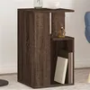 Image de vidaXL Bijzettafel 35x35x60 cm bewerkt hout bruin eikenkleurig840743