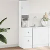 Image de vidaXL Armoire de cuisine blanc 35x50x180 cm bois d'ingénierie, placard de cuisine, unité de cuisinette, armoire de 840758