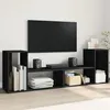 Image de vidaXL Meubles TV 2 pcs noir 75x30x50 cm bois d'ingénierie, support TV, meuble multimédia, centre de divertissement, buffet 840787