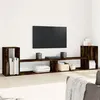 Image de vidaXL Meubles TV 2 pcs chêne fumé 100x30x50 cm bois d'ingénierie, support TV, meuble multimédia, centre de divertissement, buffet TV, meuble hifi