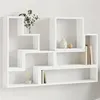 Image de vidaXL Étagère murale blanc 96x12x64 cm bois d’ingénierie, étagère murale cube, organisateur cube, étagère flottante, 840800