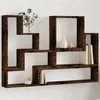 Image de vidaXL Étagère murale chêne fumé 96x12x64 cm bois d'ingénierie, étagère murale cube, organisateur cube, étagère flottante, rangement cube