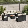 Image de vidaXL Salon de Jardin avec Coussins 9 pcs, Canapés de Terrasse, Ensemble de Meubles de Patio, Mobilier d'Extérieur, Noir 3226049