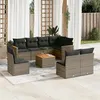 Image de Salon de jardin modulable Vidaxl resine tressee gris 9 pieces 62.0 x 62 x 69 8 personnes