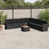 Image de Salon de jardin modulable Vidaxl resine tressee noir 10 pieces x 61.5 x 69 10 personnes