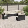 Image de vidaXL Salon de Jardin avec Coussins 10 pcs, Canapés de Terrasse, Ensemble de Meubles de Patio, Mobilier d'Extérieur, Noir 3226070