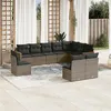 Image de vidaXL Salon de Jardin avec Coussins 10 pcs, Canapés de Terrasse, Ensemble de Meubles de Patio, Mobilier d'Extérieur, Gris 3226074