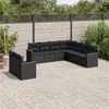 Image de vidaXL Salon de Jardin avec Coussins 9 pcs, Canapés de Terrasse, Ensemble de Meubles de Patio, Mobilier d'Extérieur, Noir 3226097