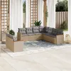 Image de vidaXL Salon de Jardin avec Coussins 9 pcs, Canapés de Terrasse, Ensemble de Meubles de Patio, Mobilier d'Extérieur, Mélange 3226101
