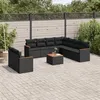 Image de Salon de jardin modulable Vidaxl resine tressee noir 10 pieces x 61.5 x 69 9 personnes